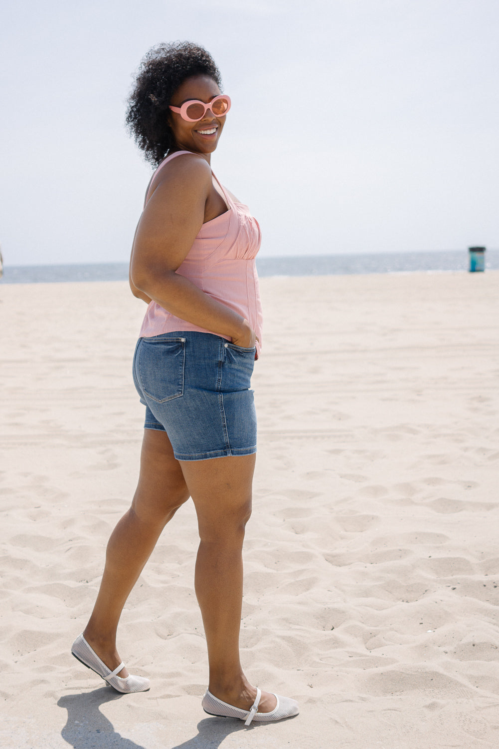 Bella Mid Rise Tummy Control Mid Length Shorts - PLUS - Image 2