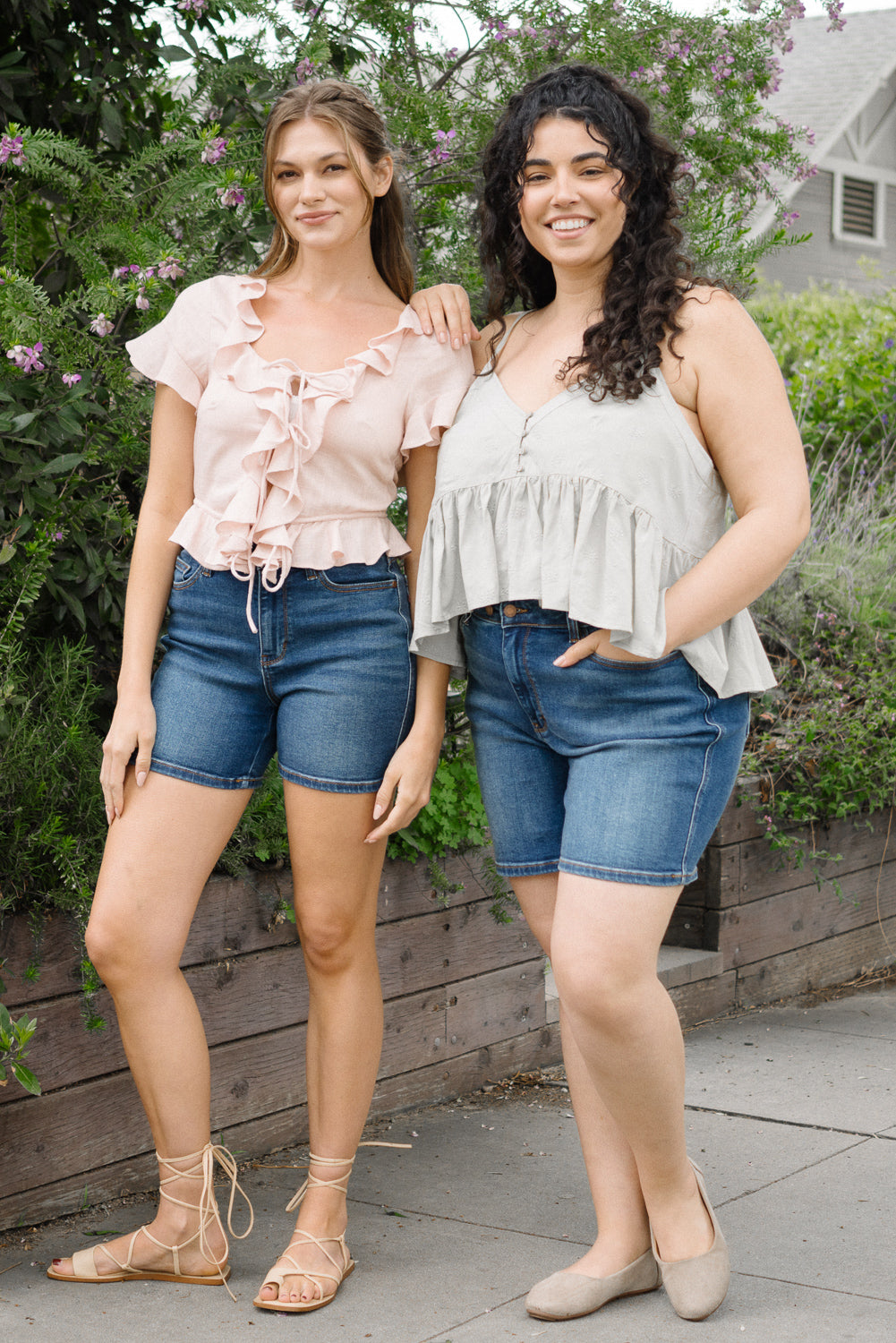 Jane 2-Button Mid Length Dad Shorts - Image 7