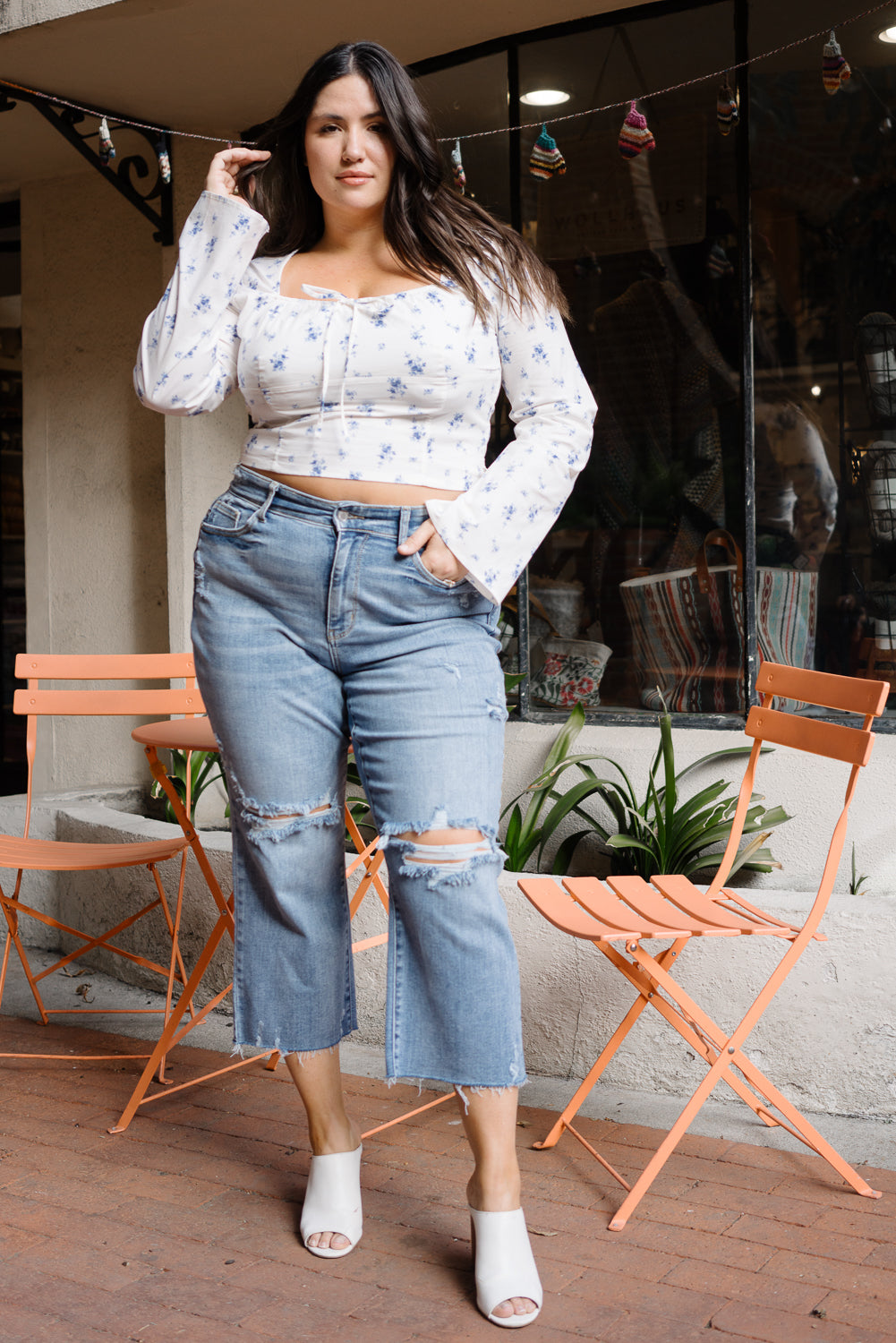 Celeste High Rise With Distressed Crop Wide Leg – PLUS