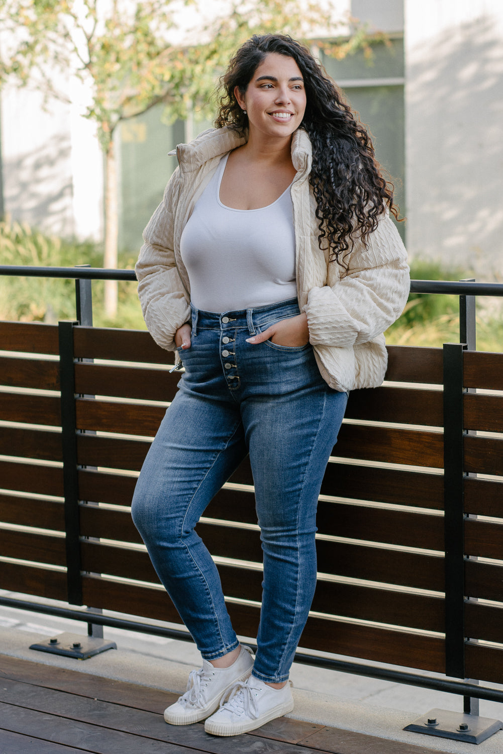 Rose Classic Button Fly Skinny Jeans – PLUS