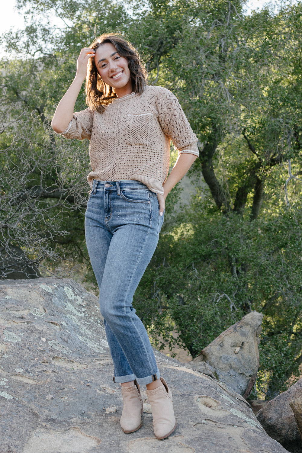 Margot High Rise Bleach Splash Boyfriend Jeans