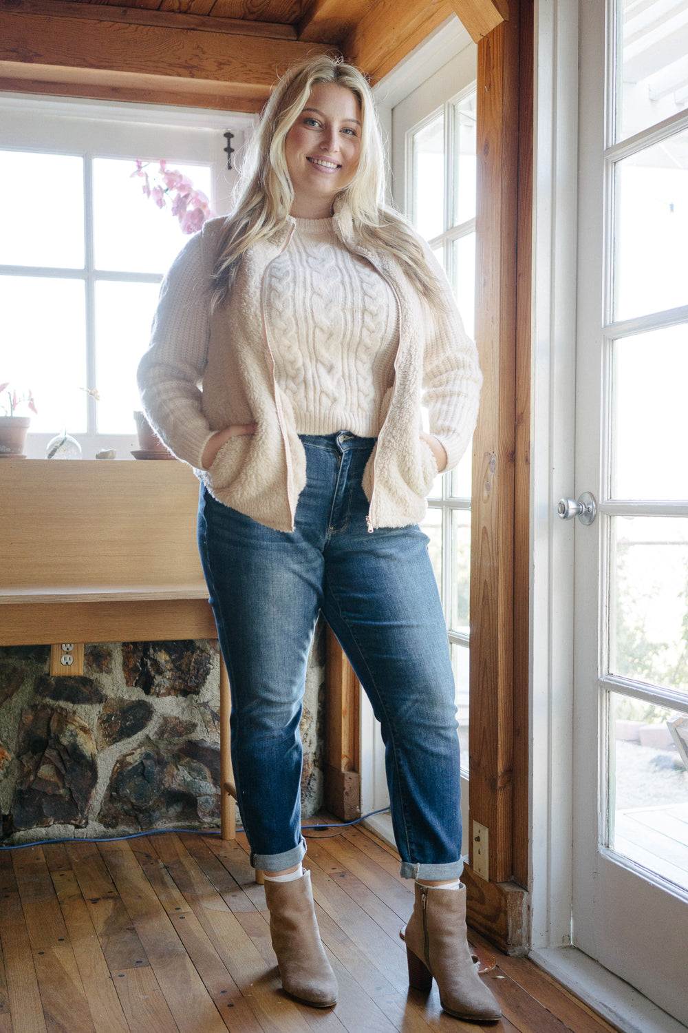 Addison Classic Cuffed Boyfriend Jeans- PLUS