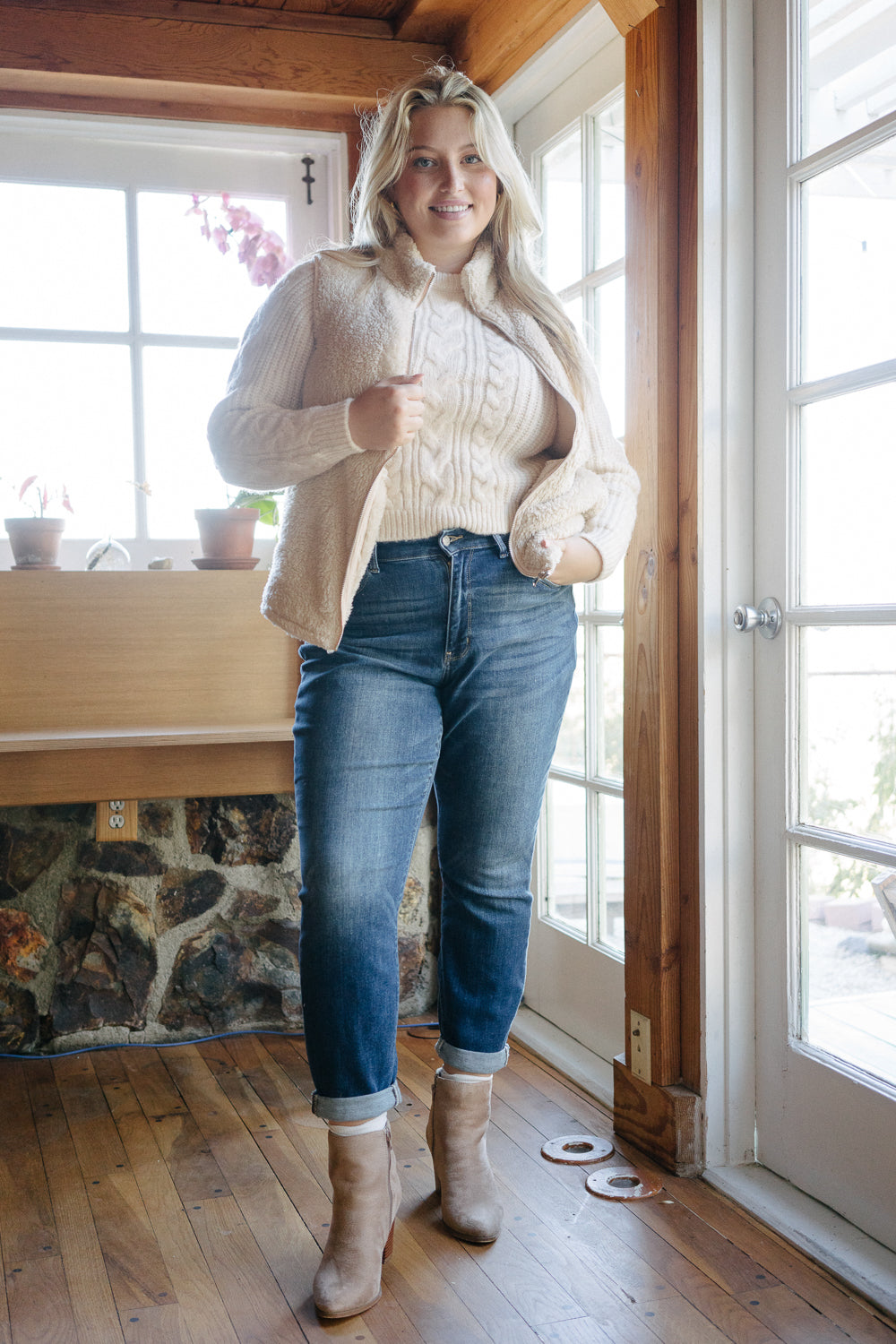 Addison Classic Cuffed Boyfriend Jeans- PLUS - Image 2