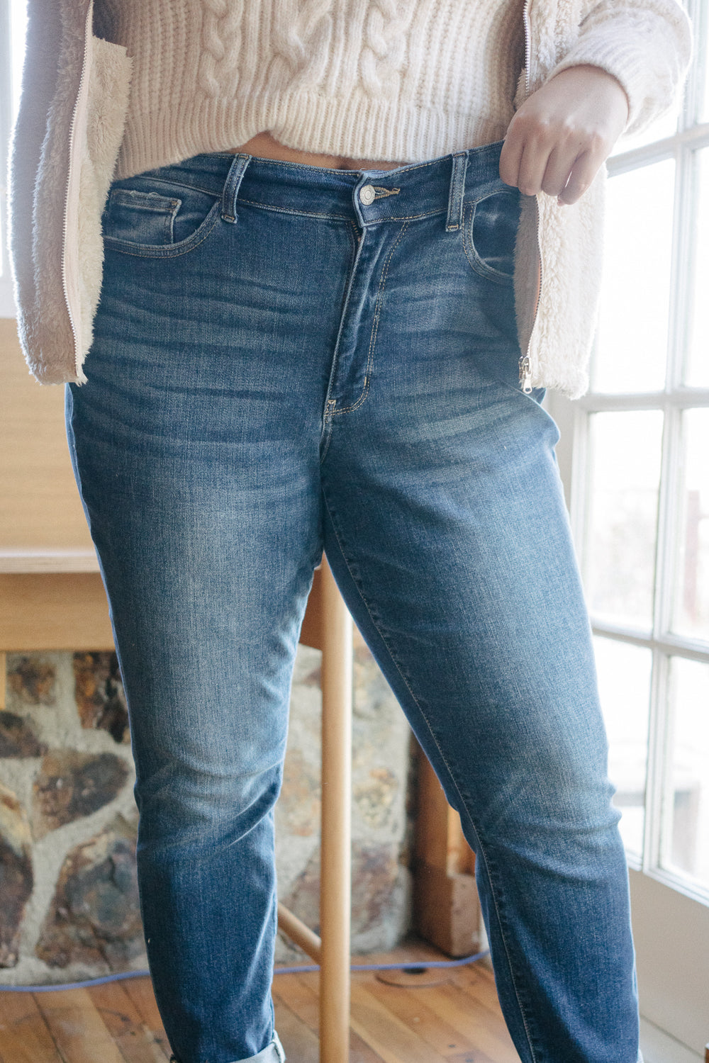 Addison Classic Cuffed Boyfriend Jeans- PLUS - Image 5