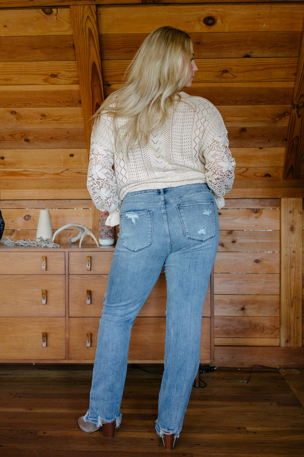 Susie Distressed Straight-Mid Rise Jeans - PLUS - Image 5