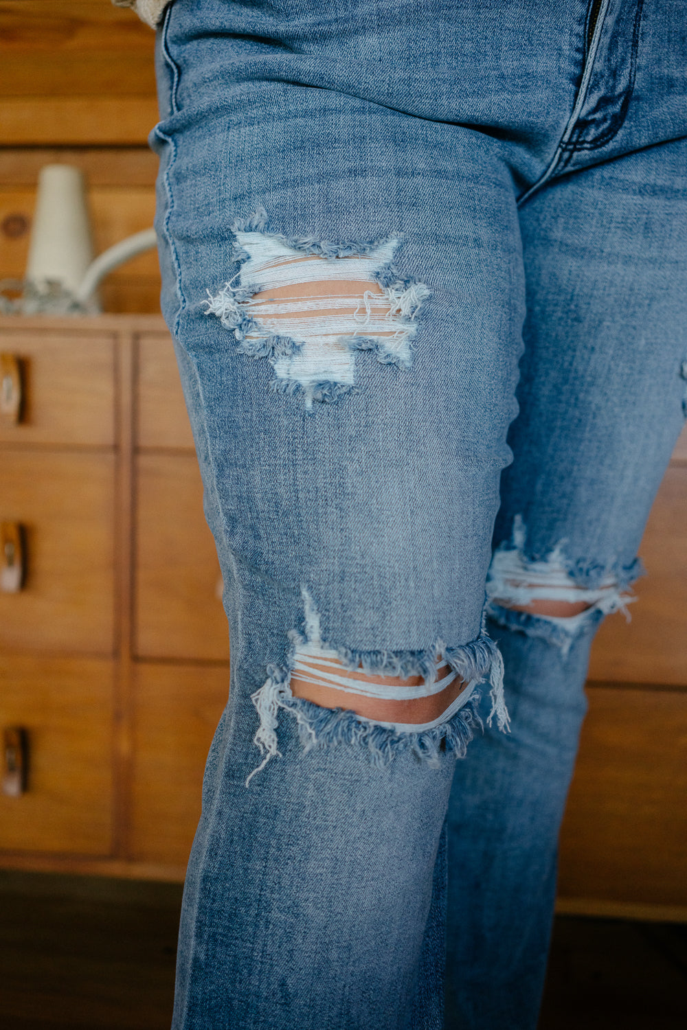 Susie Distressed Straight-Mid Rise Jeans - PLUS - Image 8