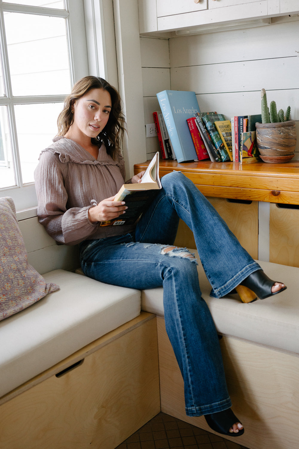 Judith Button Fly Trouser Flare Jeans - Image 4