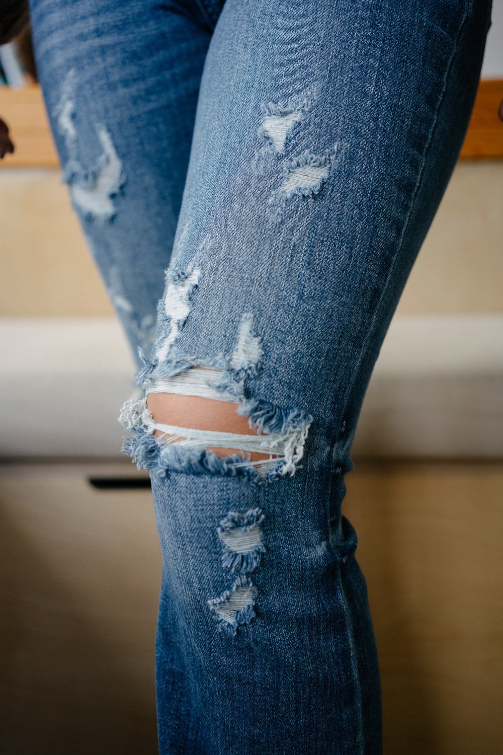 Judith Button Fly Trouser Flare Jeans - Image 8