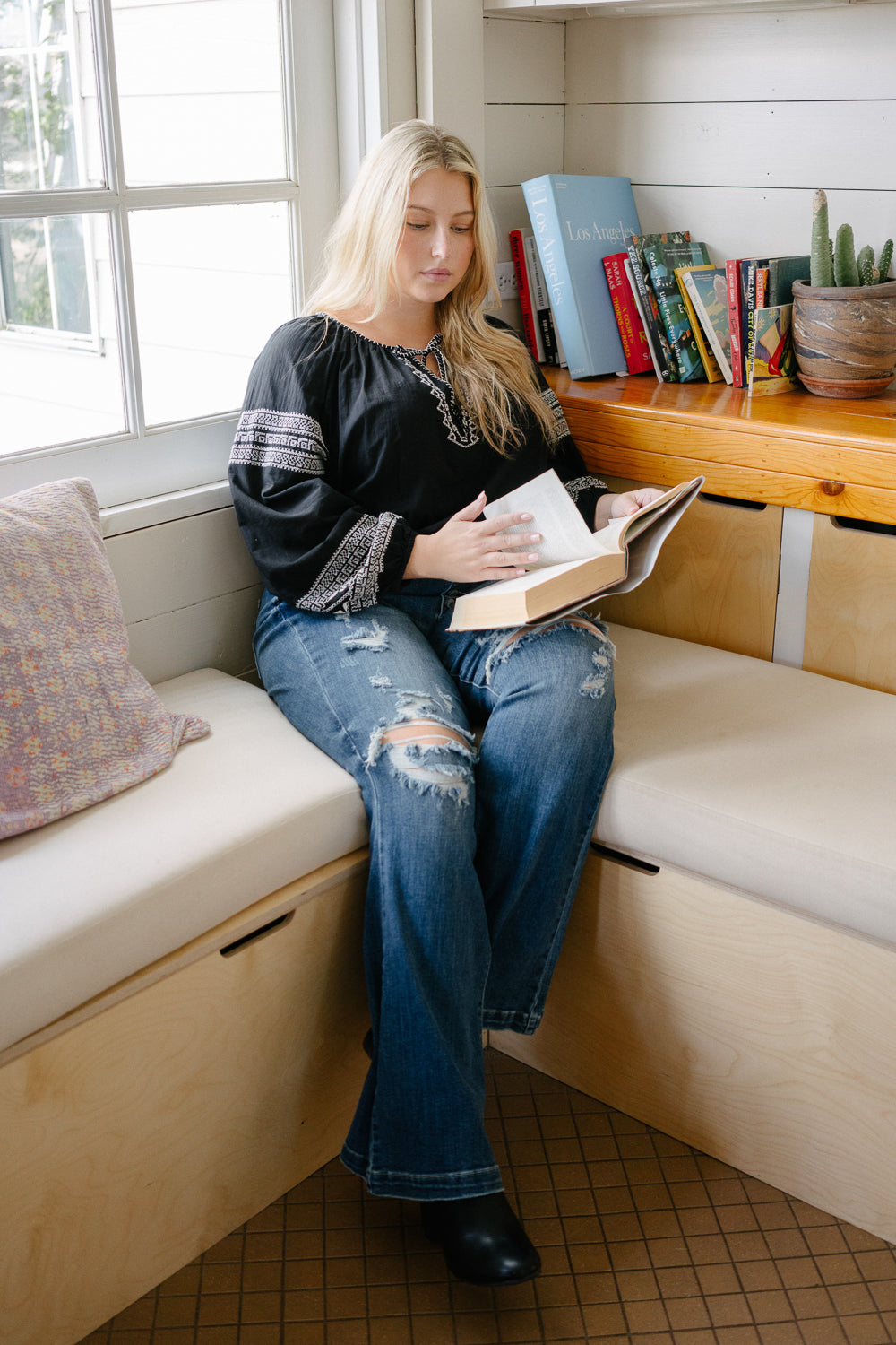 Judith Button Fly Trouser Flare Jeans - PLUS - Image 5