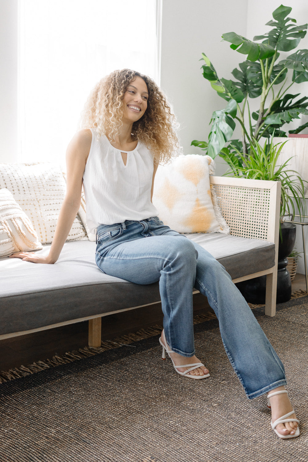 Violet High Rise Contrast Wash Bootcut Jeans - Image 4