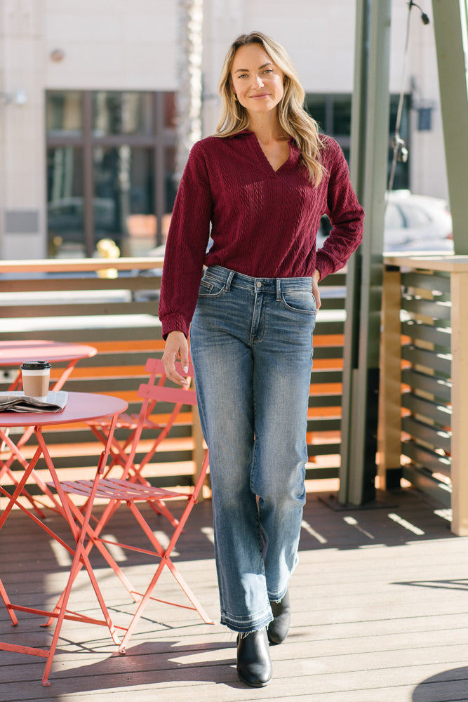 Monica Mid Rise Dad Jeans with Release Hem