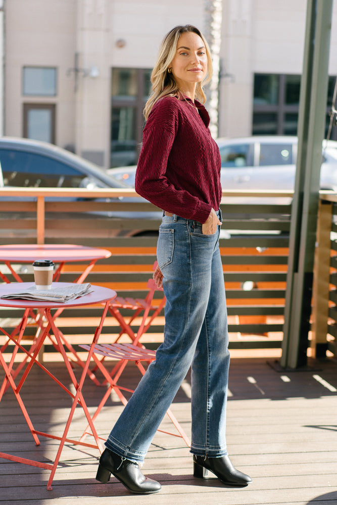 Monica Mid Rise Dad Jeans with Release Hem - Image 3