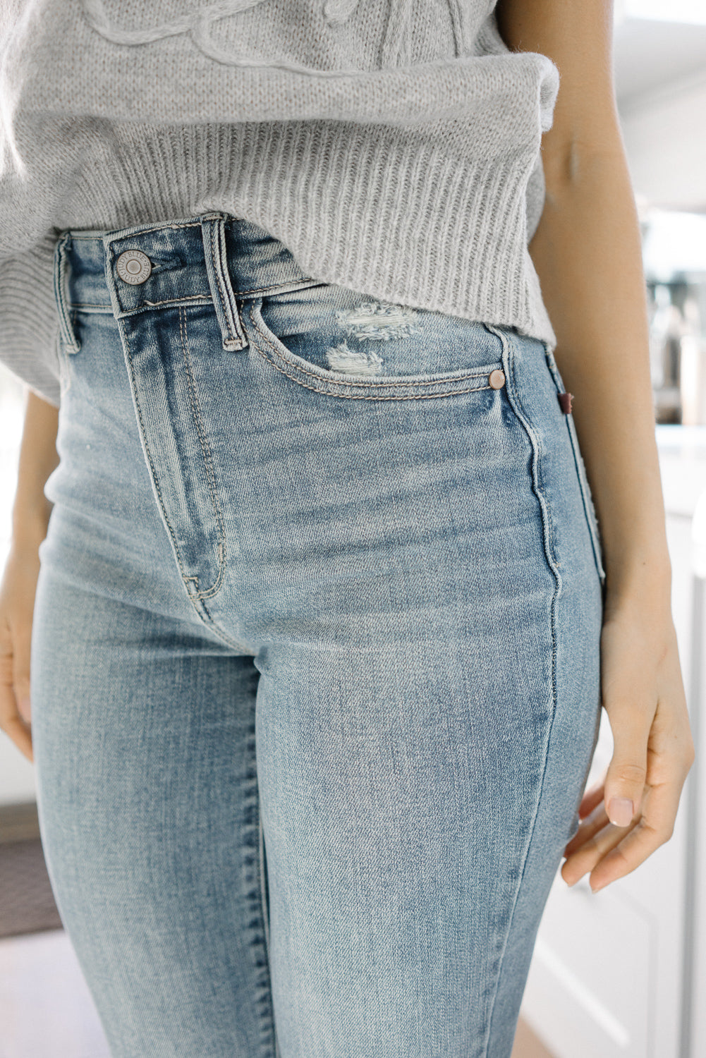 Dana High Rise Bootcut with Fray Hem - Image 6