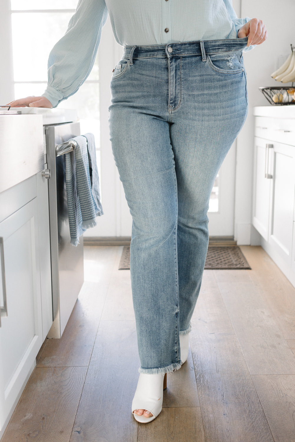 Dana High Rise Bootcut with Fray Hem - PLUS - Image 7