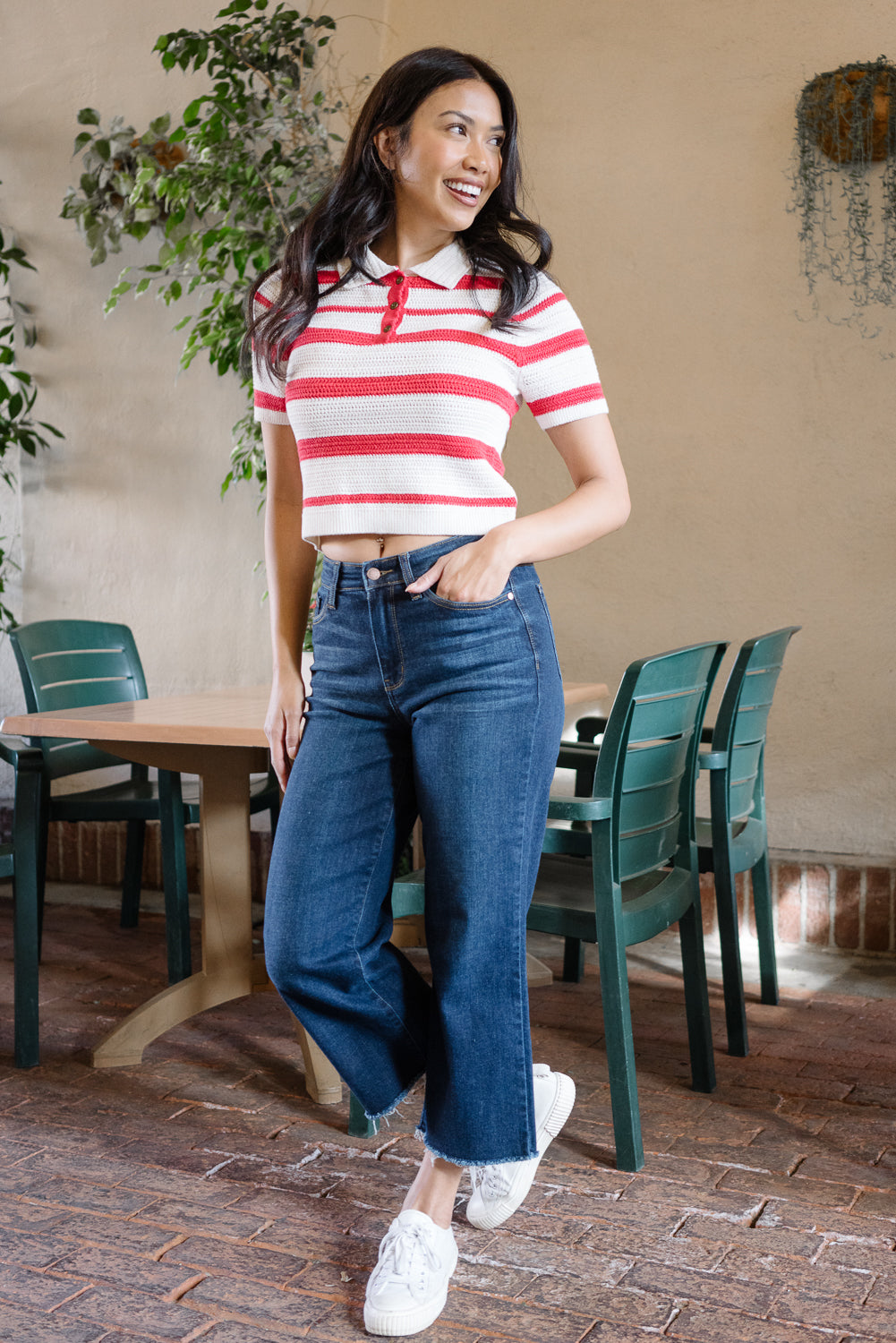 Paisley High Rise Cropped Wide Leg