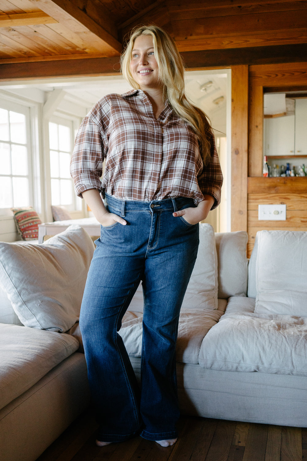 Kelly High Rise Angled Side Seam Flare Jeans – PLUS