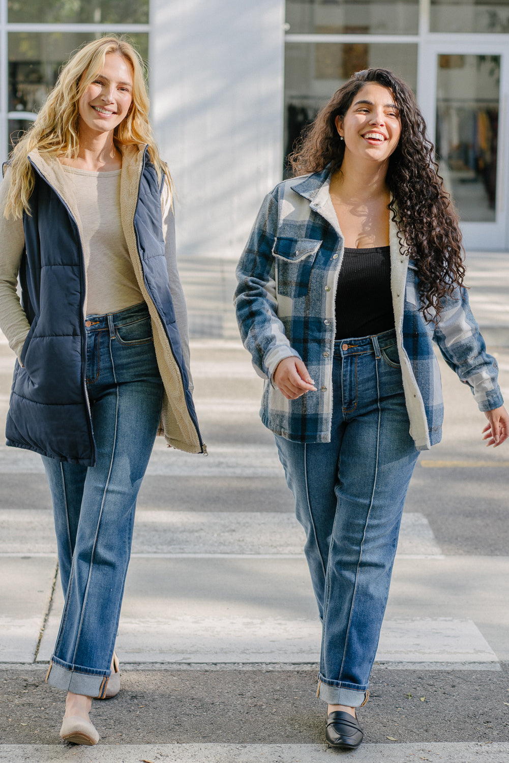 Sally High Rise Front Seam Detail & Cuffed Straight Fit Jeans - Image 7