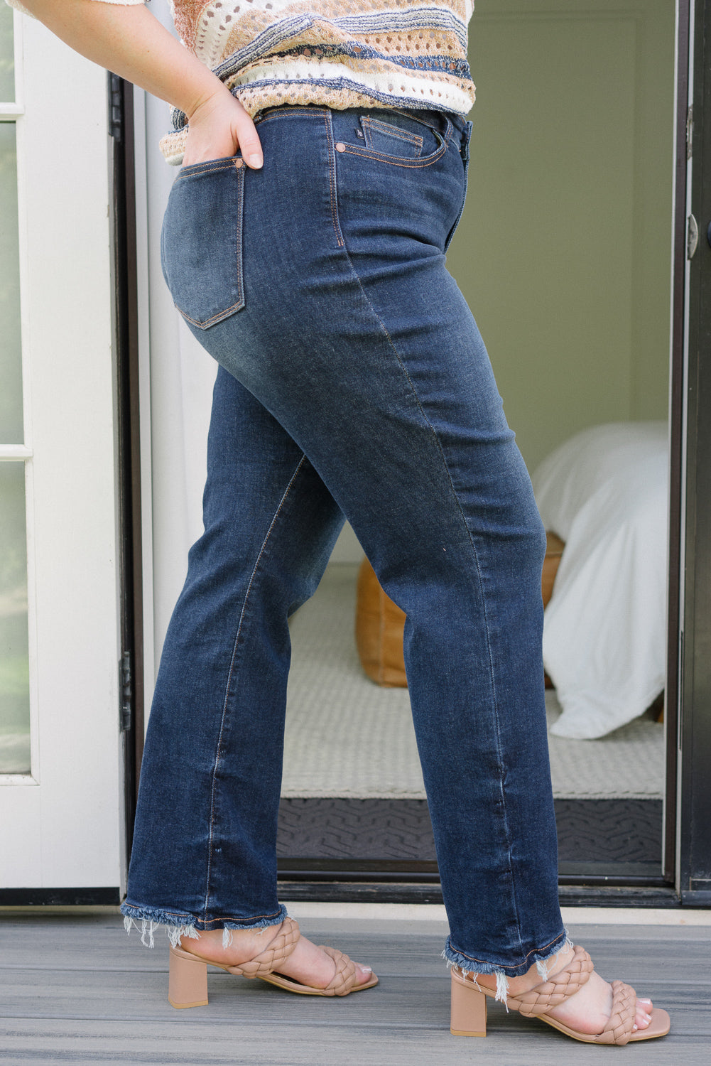 Selena Mid Rise Straight Leg with Fray Hem - PLUS - Image 7