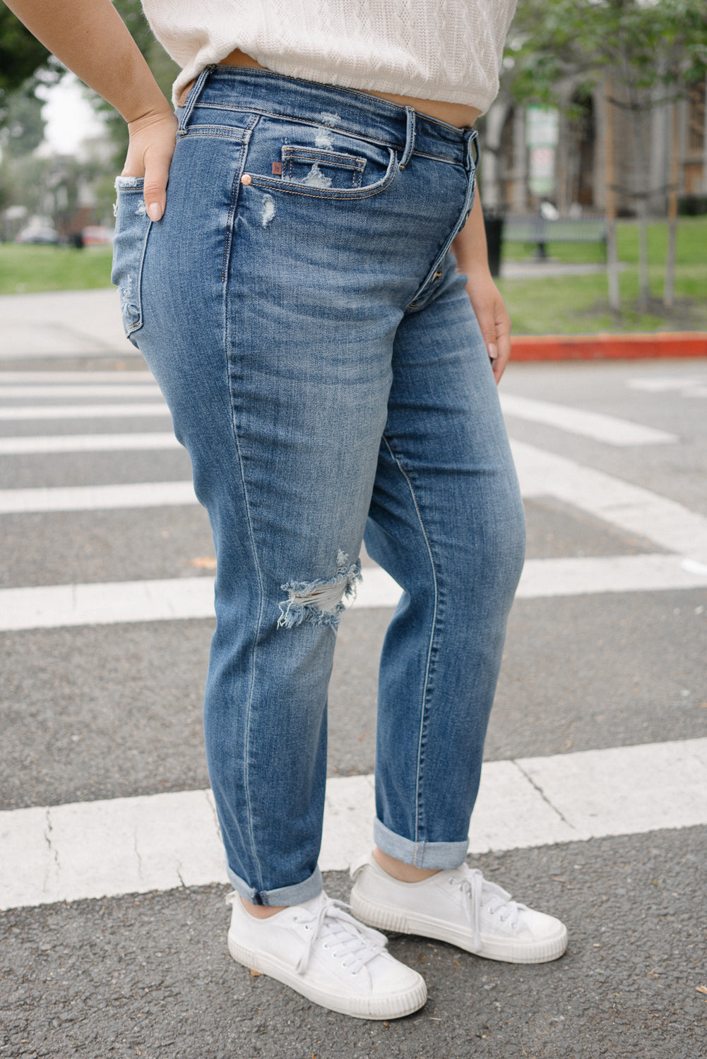 Tiffany Totally Chill Button-Fly Boyfriends - PLUS - Image 5