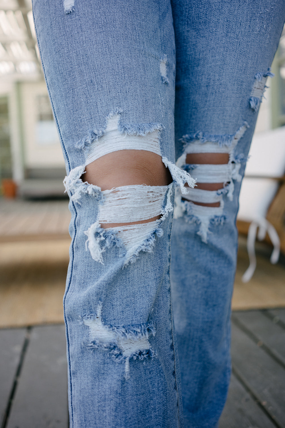 Faye Stone Wash Ripped Bootcut Jeans - Image 7