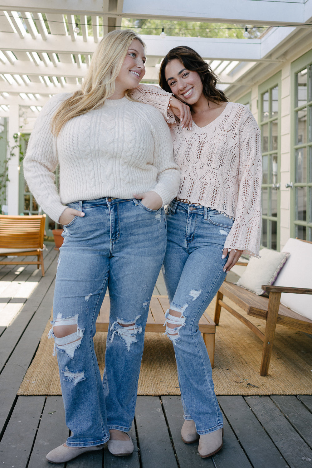 Faye Stone Wash Ripped Bootcut Jeans - PLUS - Image 4