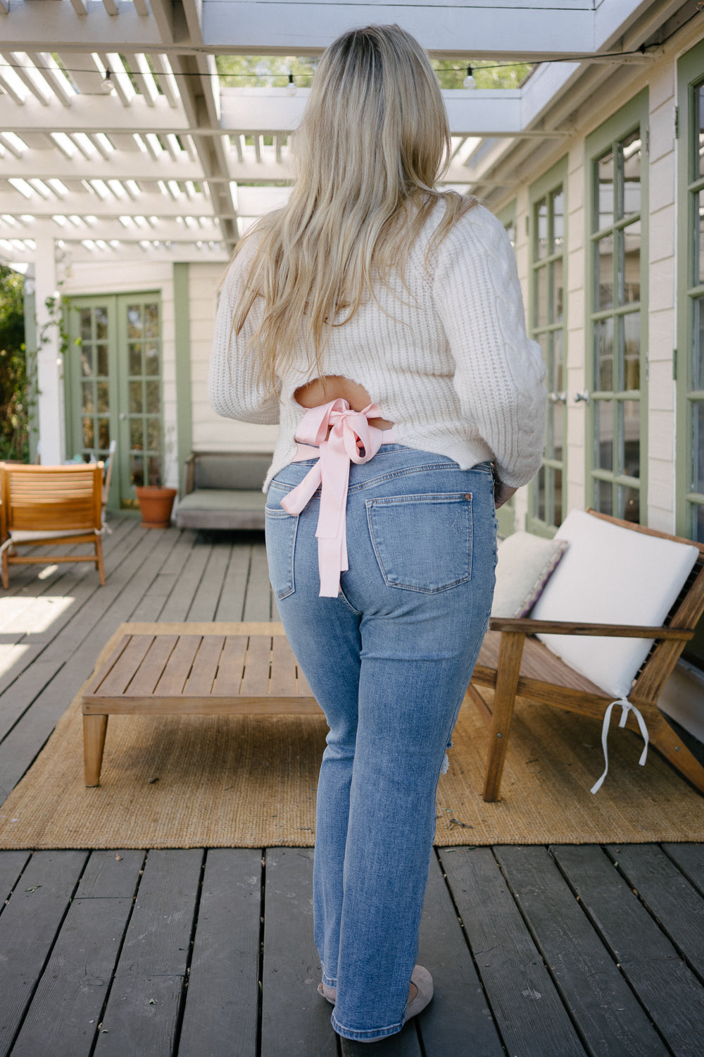 Faye Stone Wash Ripped Bootcut Jeans - PLUS - Image 3