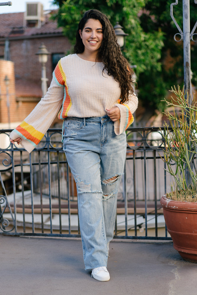 Sara High Rise Rigid Magic 90's Distressed Straight Jeans - PLUS - Image 5