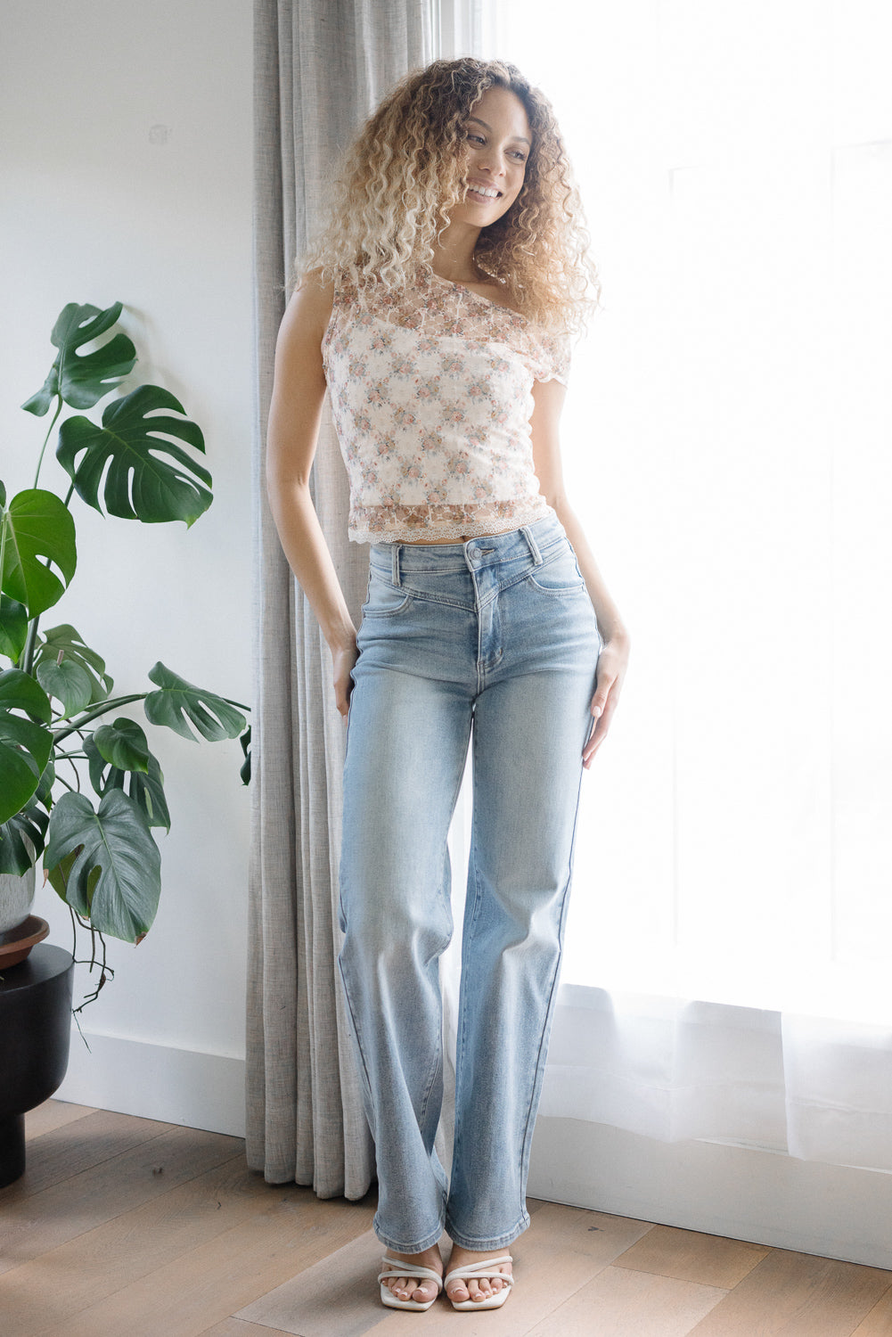 Allison High Rise Front Yoke Retro Wide Leg Jeans