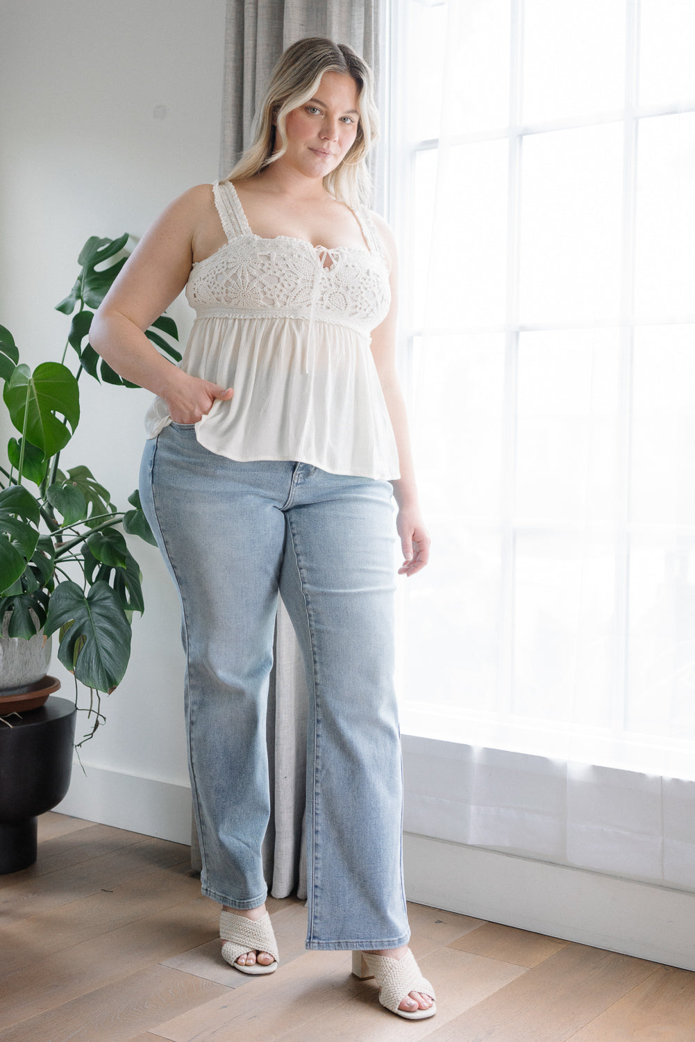 Allison High Rise Front Yoke Retro Wide Leg Jeans – PLUS