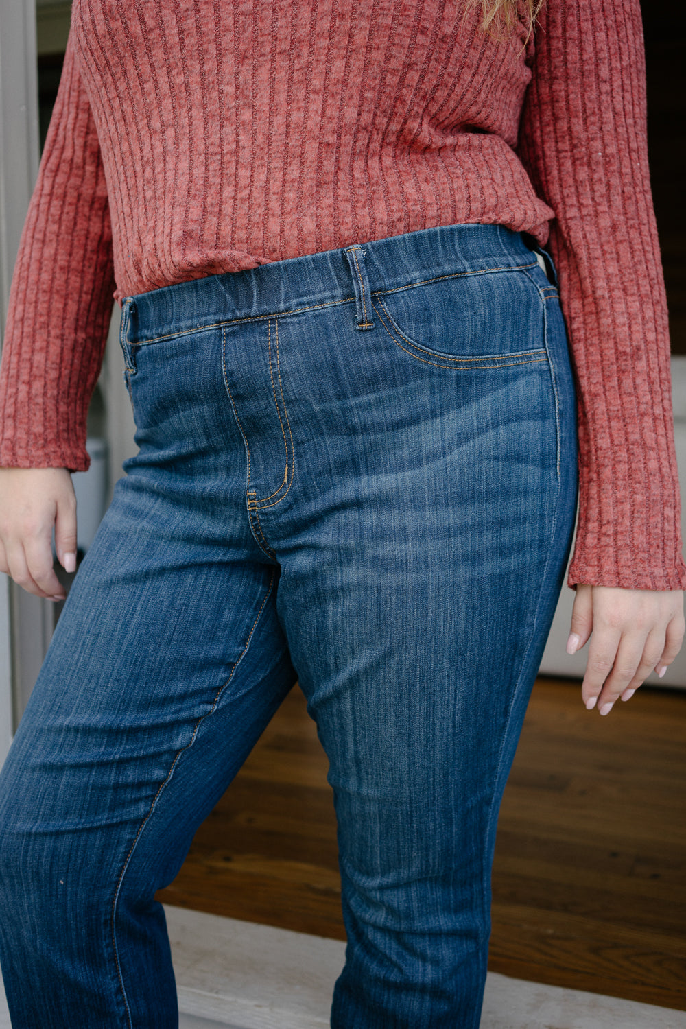 Hailey High Rise Pull On Double Cuffed Slim Jeans - PLUS - Image 6