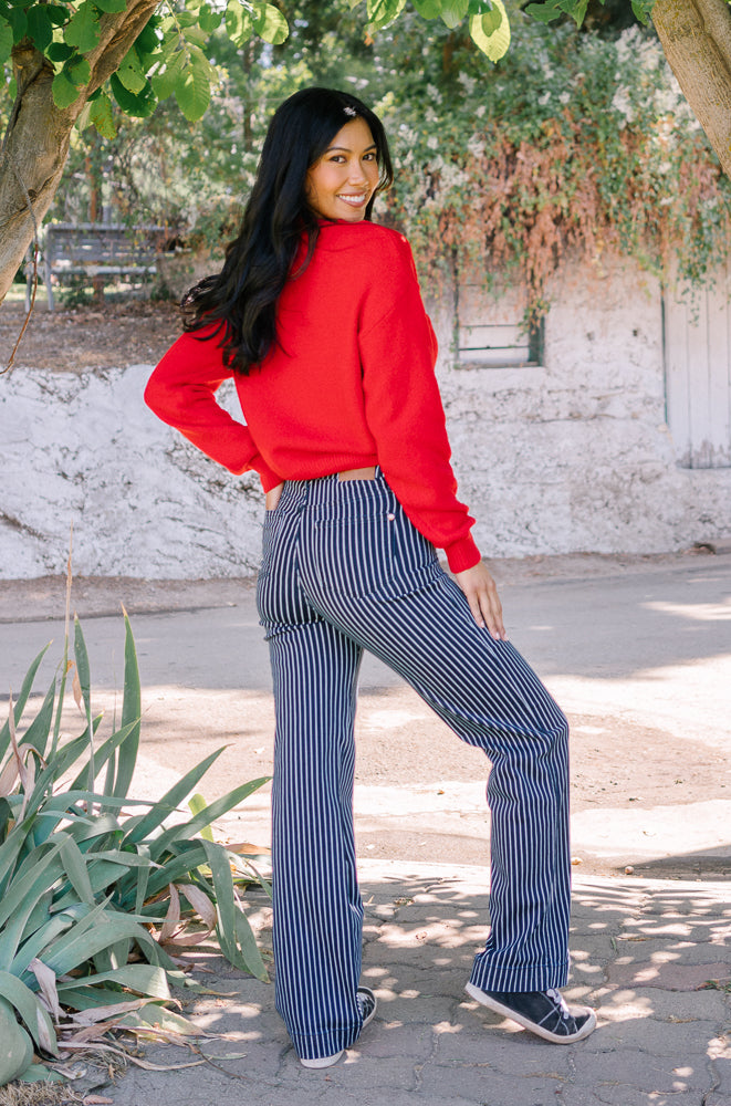 Vetti High Rise Tummy Control Striped Straight Fit - Image 3