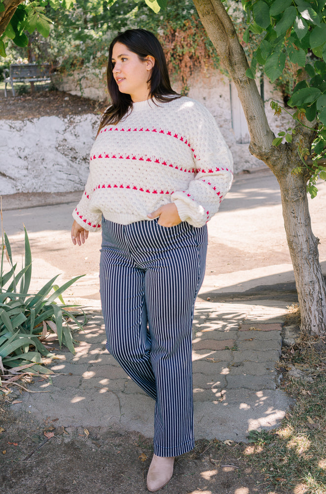 Vetti High Rise Tummy Control Striped Straight Fit - PLUS - Image 2