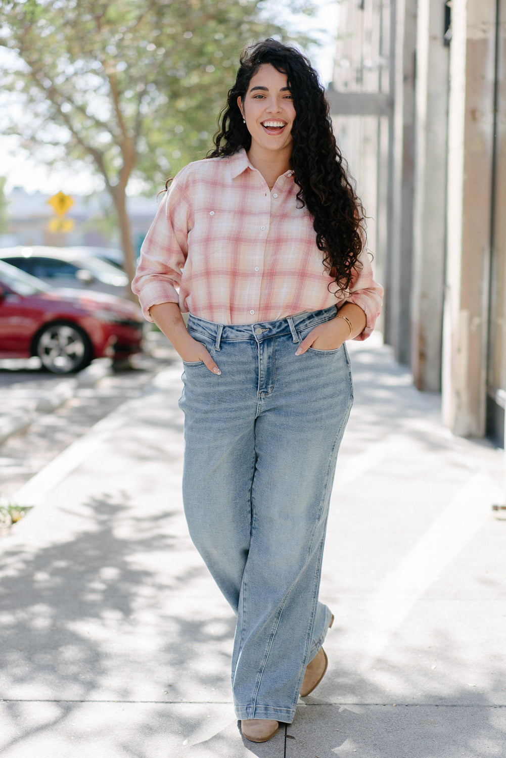 Ciara High Rise Retro Wide Leg Jeans – PLUS