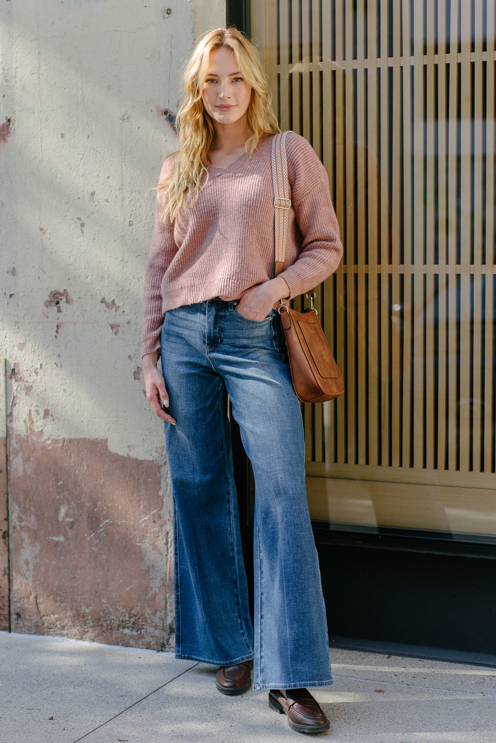 Claribel High Rise Tummy Control Retro Wide Leg Jeans - Image 3