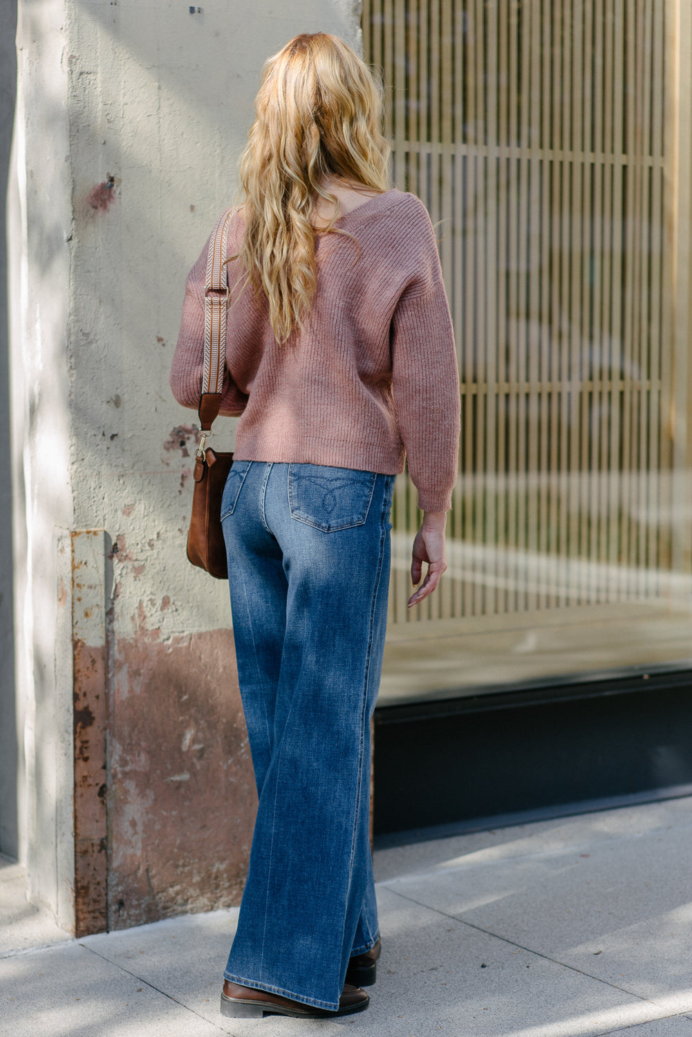 Claribel High Rise Tummy Control Retro Wide Leg Jeans - Image 4