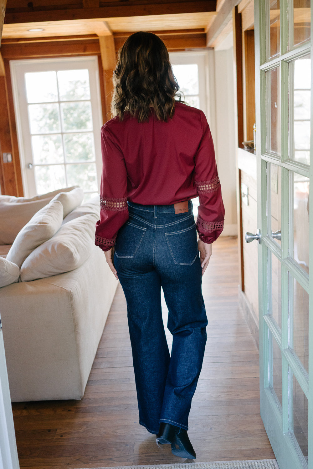 Claire High Rise Tummy Control Retro Wide Leg Jeans - Image 5