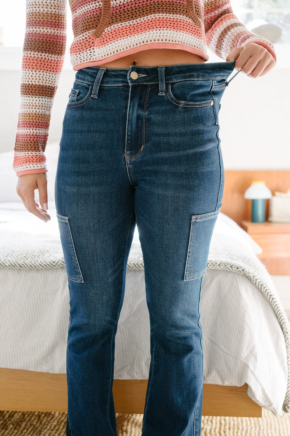 Karla High Rise Cargo Bootcut Jeans - Image 8