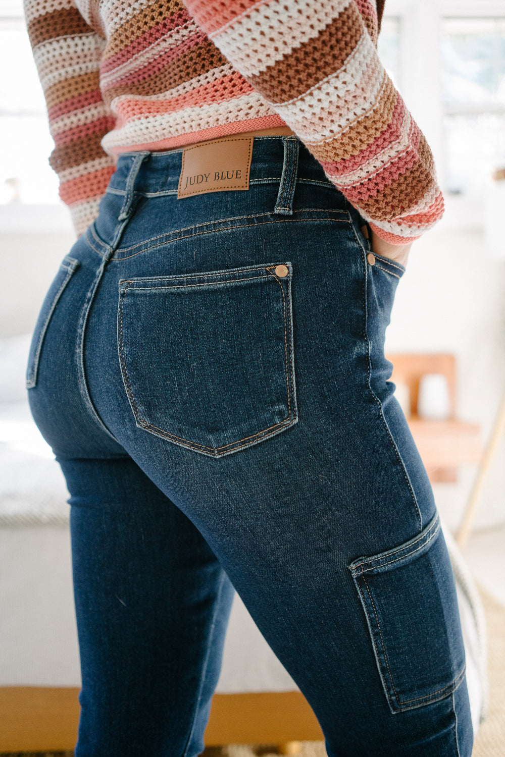 Karla High Rise Cargo Bootcut Jeans - Image 5