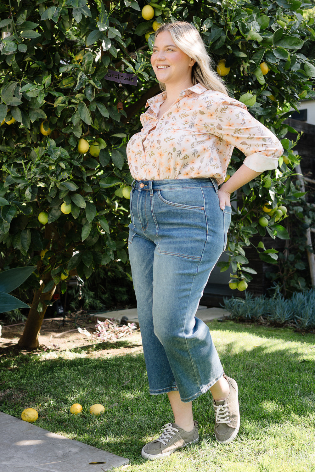 Georgia High Rise Utility Pockets Cropped Wide Leg – PLUS