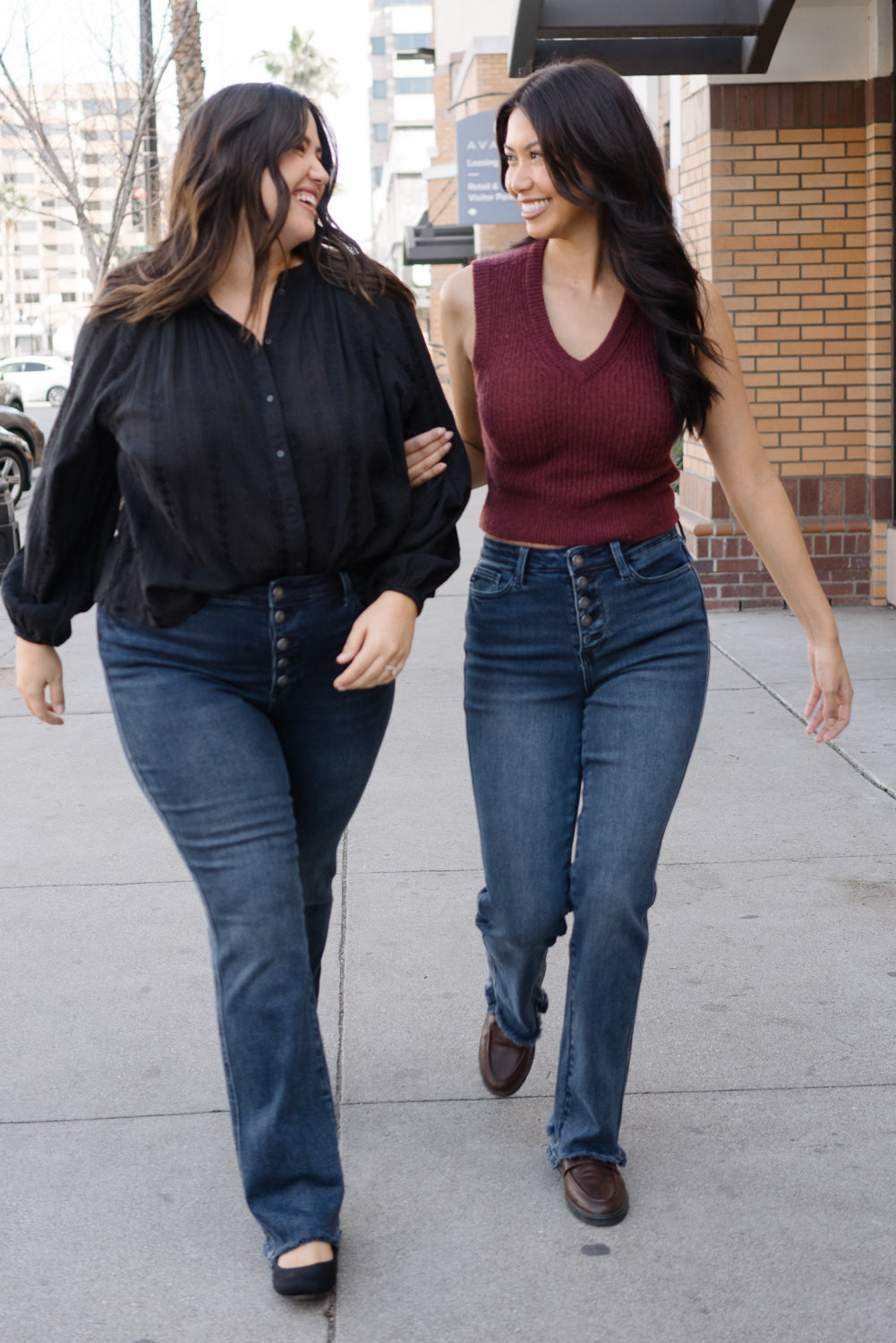 Lisa High Rise Button Fly Hem Distressed Straight Jeans - PLUS - Image 5