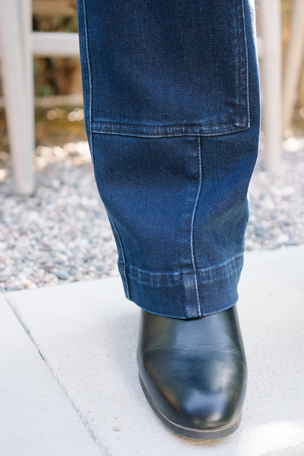 Leslie High Rise Work Wear Knee Patch Straight Jeans - PLUS - Image 7