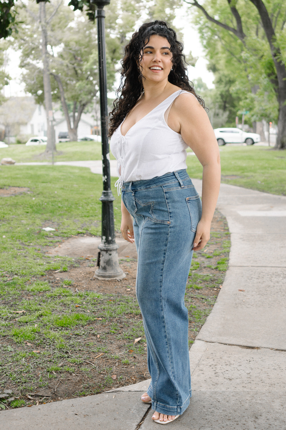 Eliza High Rise Wide Legs with Starry Flair - PLUS - Image 2