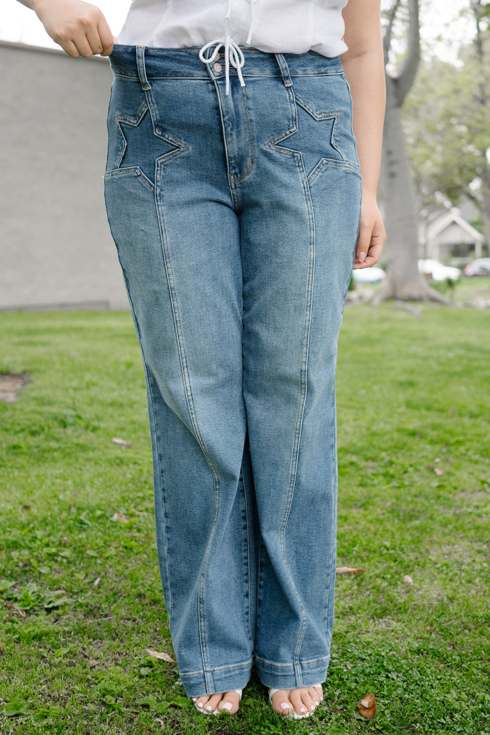 Eliza High Rise Wide Legs with Starry Flair - PLUS - Image 4