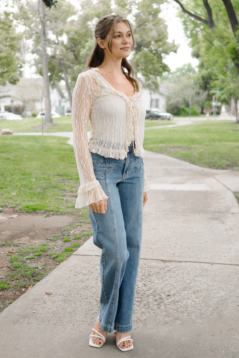 Eliza High Rise Wide Legs with Starry Flair - Image 3