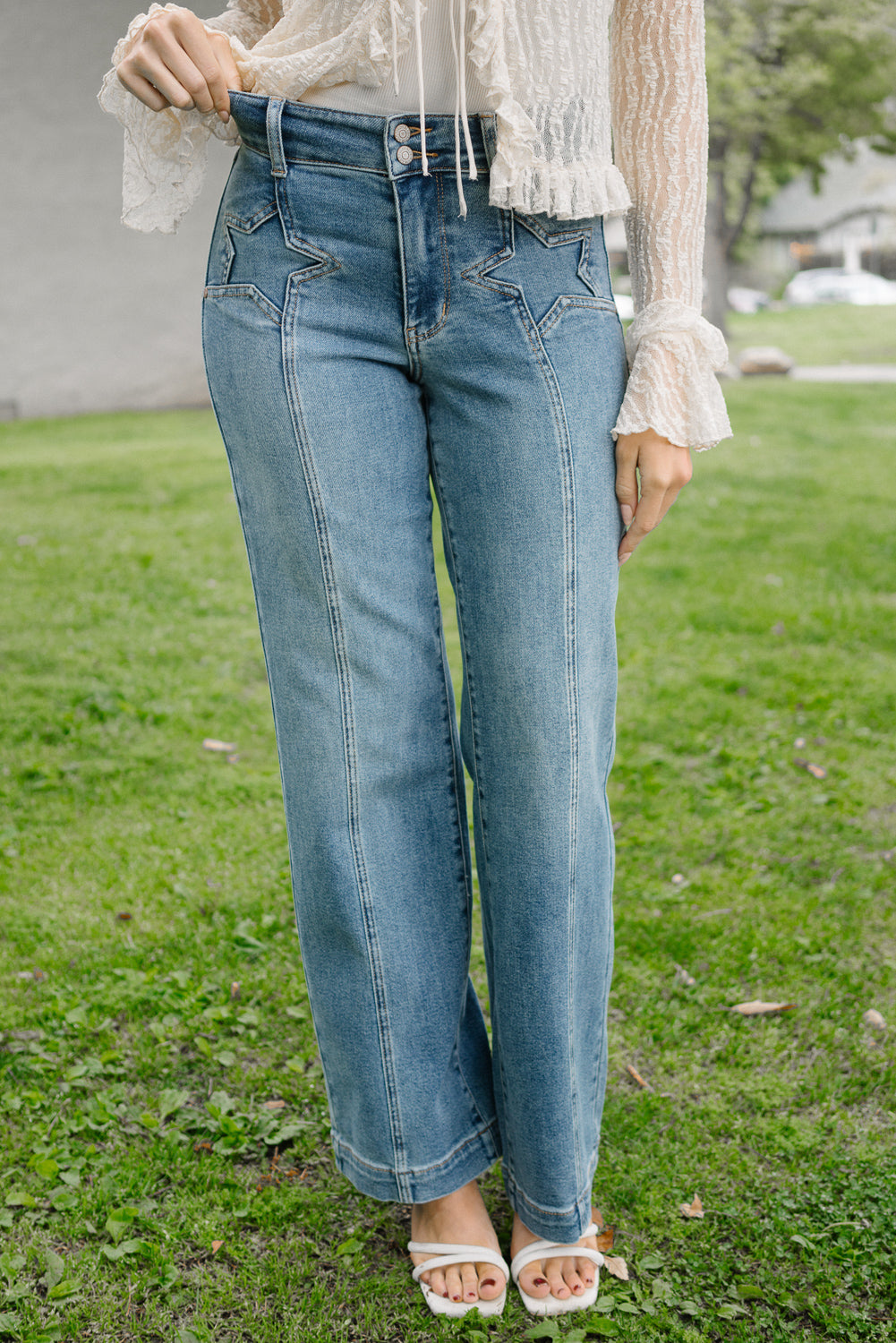 Eliza High Rise Wide Legs with Starry Flair - Image 7