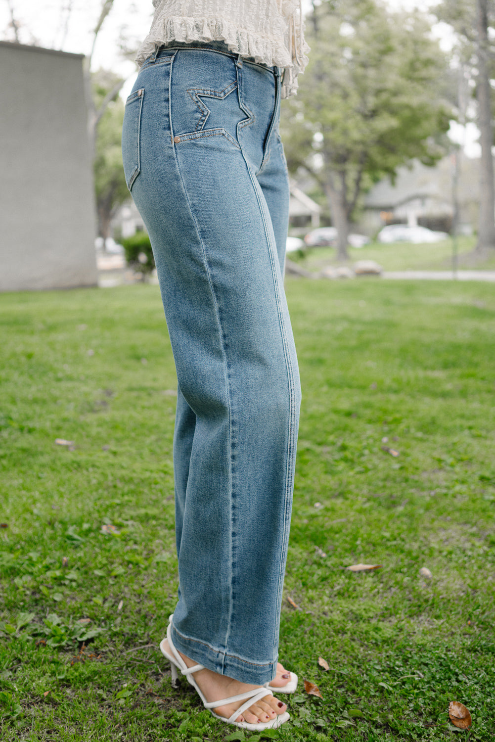 Eliza High Rise Wide Legs with Starry Flair - Image 6