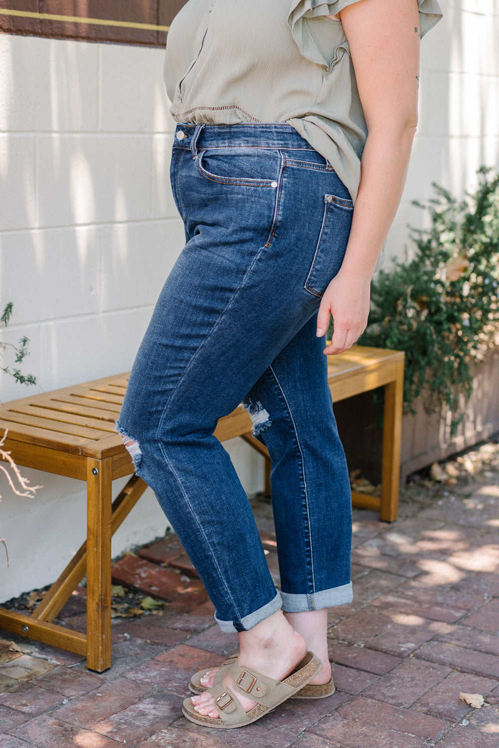 Erin Mid Rise Distressed Slim Jeans - PLUS - Image 5