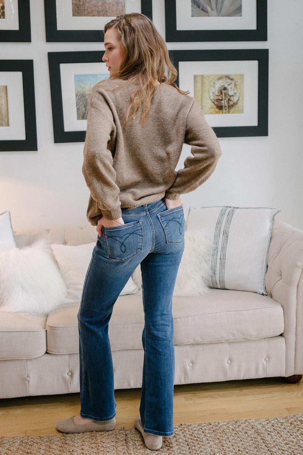 Tanya Mid Rise Thermal Bootcut Jeans - Image 3