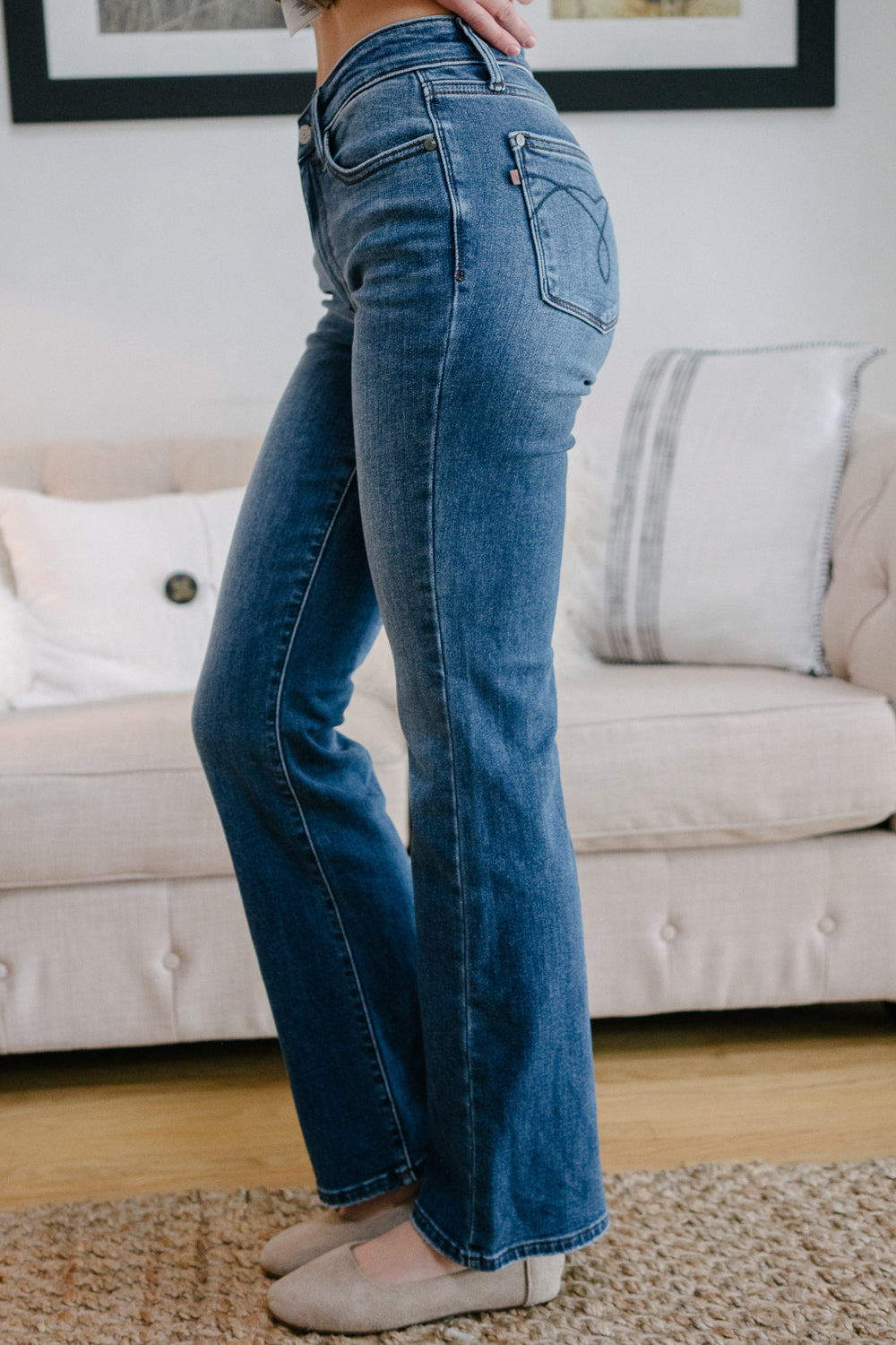 Tanya Mid Rise Thermal Bootcut Jeans - Image 7