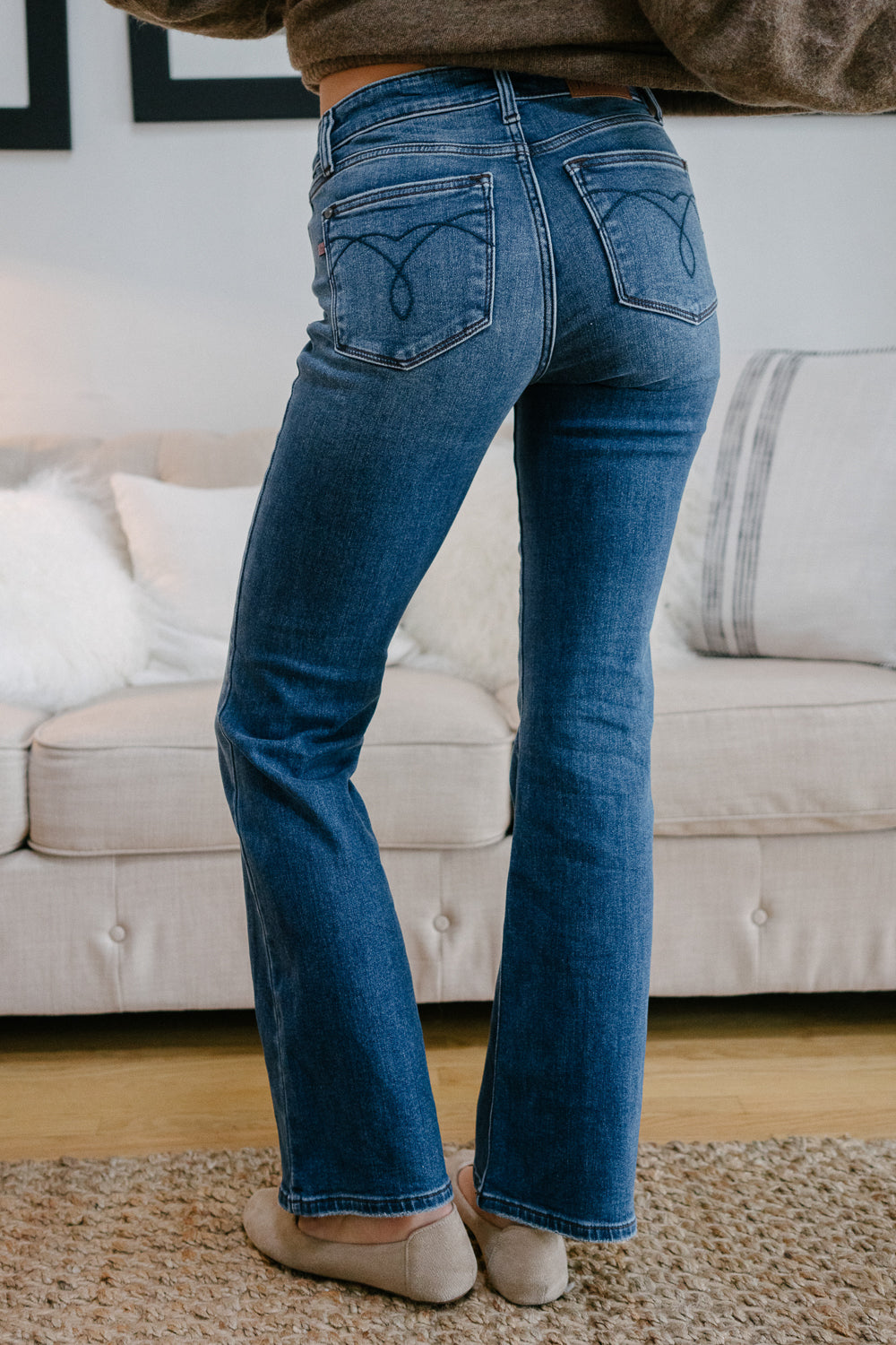 Tanya Mid Rise Thermal Bootcut Jeans - Image 8